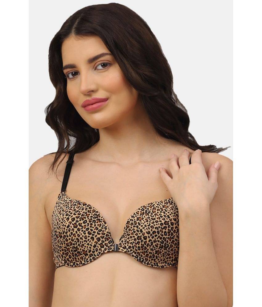     			PrettyCat Polyester Lightly Padded Women's Push Up Bra ( Brown )