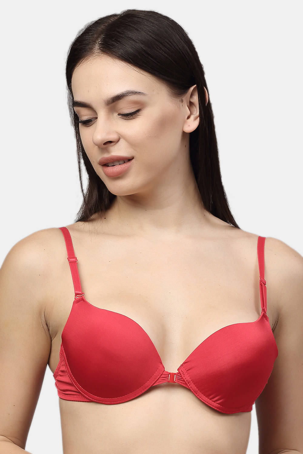 PrettyCat Polyester Lightly Padded Women's Push Up Bra ( Red )     			PrettyCat Polyester Lightly Padded Women's Push Up Bra ( Red )