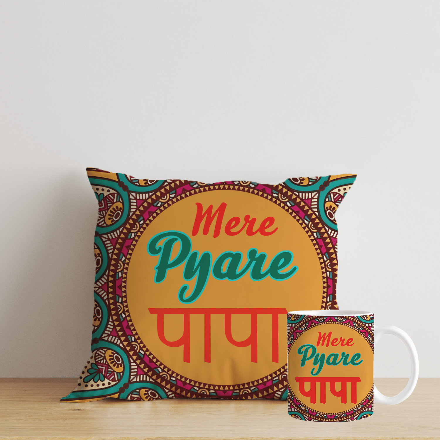     			Royals of Sawaigarh - Multicolor Ceramic,Polyester Gifting Combo- Mug With Filled Cusion Cover for Fatherss Day