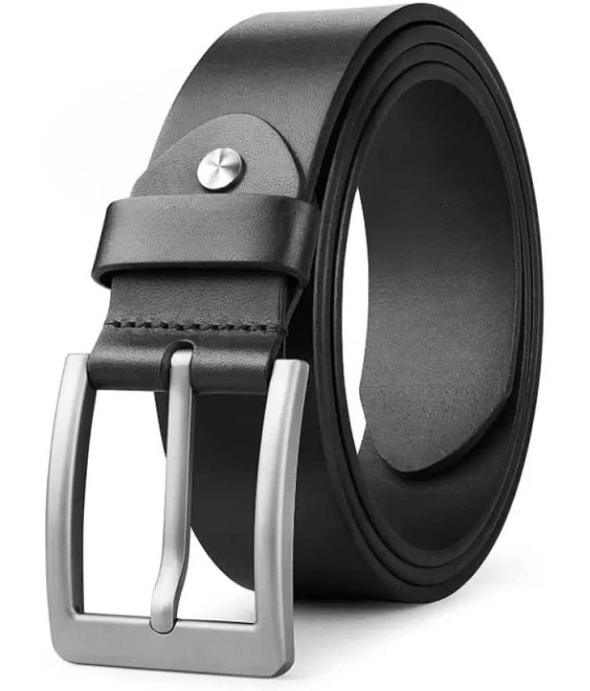 SUNSHOPPING - Black Leather Men's Formal Belt ( Pack of 1 )