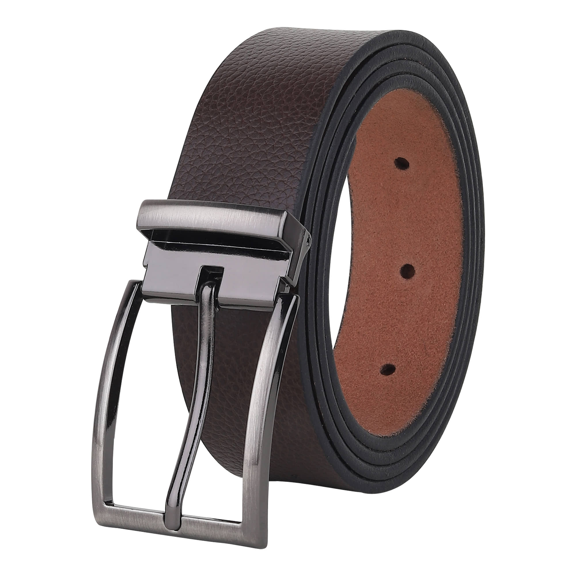 SUNSHOPPING - Brown 100% Leather Men's Formal Belt ( Pack of 1 )