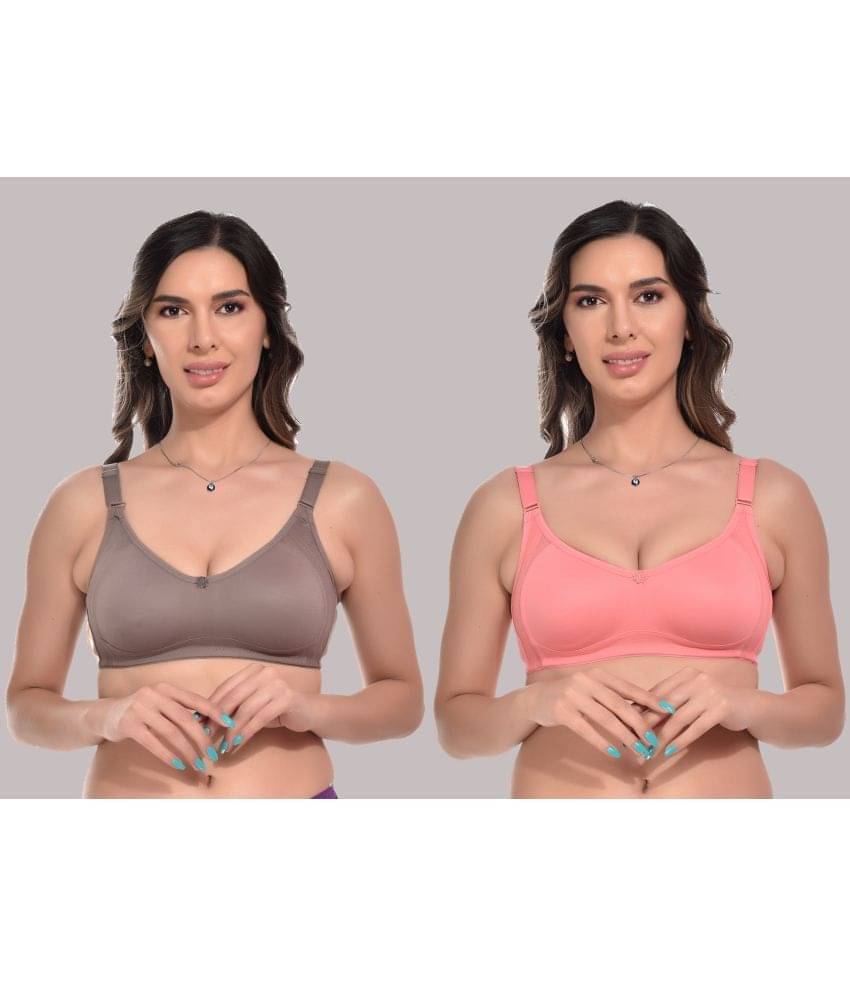 Viral Girl Pack of 2 Cotton Lightly Padded Women's Everyday Bra ( Brown ) Viral Girl Pack of 2 Cotton Lightly Padded Women's Everyday Bra ( Brown )