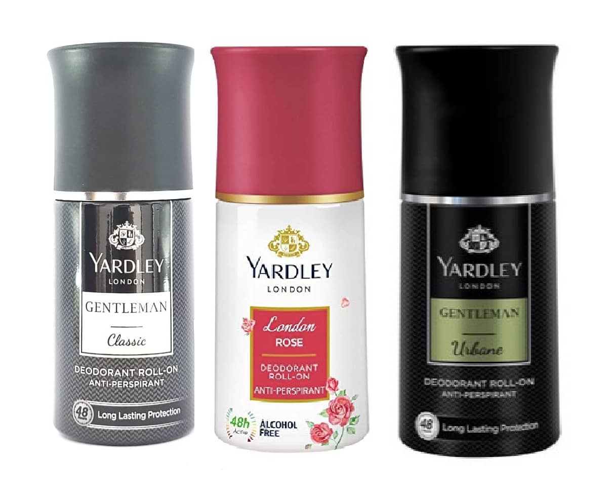 Yardley London - CLASSIC ,LONDON ROSE & URBAN Deodorant Roll-ons for Men,Women 150 ml ( Pack of 3 )