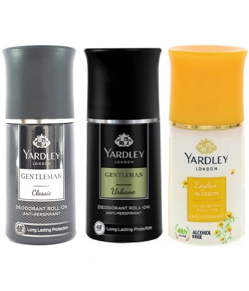 Yardley London - CLASSIC, URBAN &ENGLISH BLOSSOM Deodorant Spray for Men,Women 150 ml ( Pack of 3 )