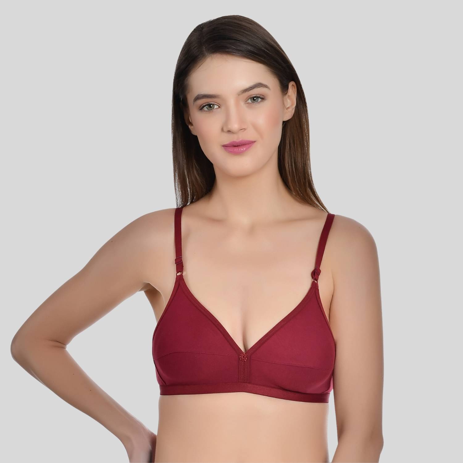 AIMLY Cotton Non Padded Women's T-Shirt Bra ( Maroon ) AIMLY Cotton Non Padded Women's T-Shirt Bra ( Maroon )
