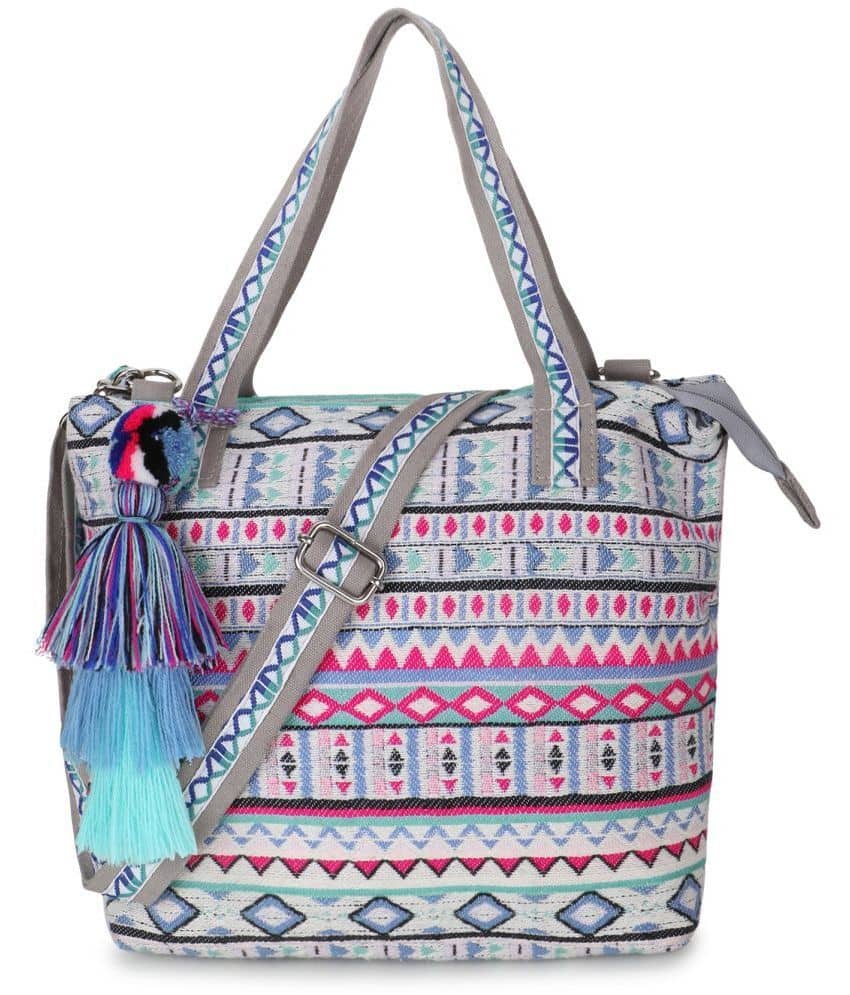 Anekaant Sling Bag Cotton Set of 1 ( Light Grey ) - Handbags | Buy online on ZillyBuy