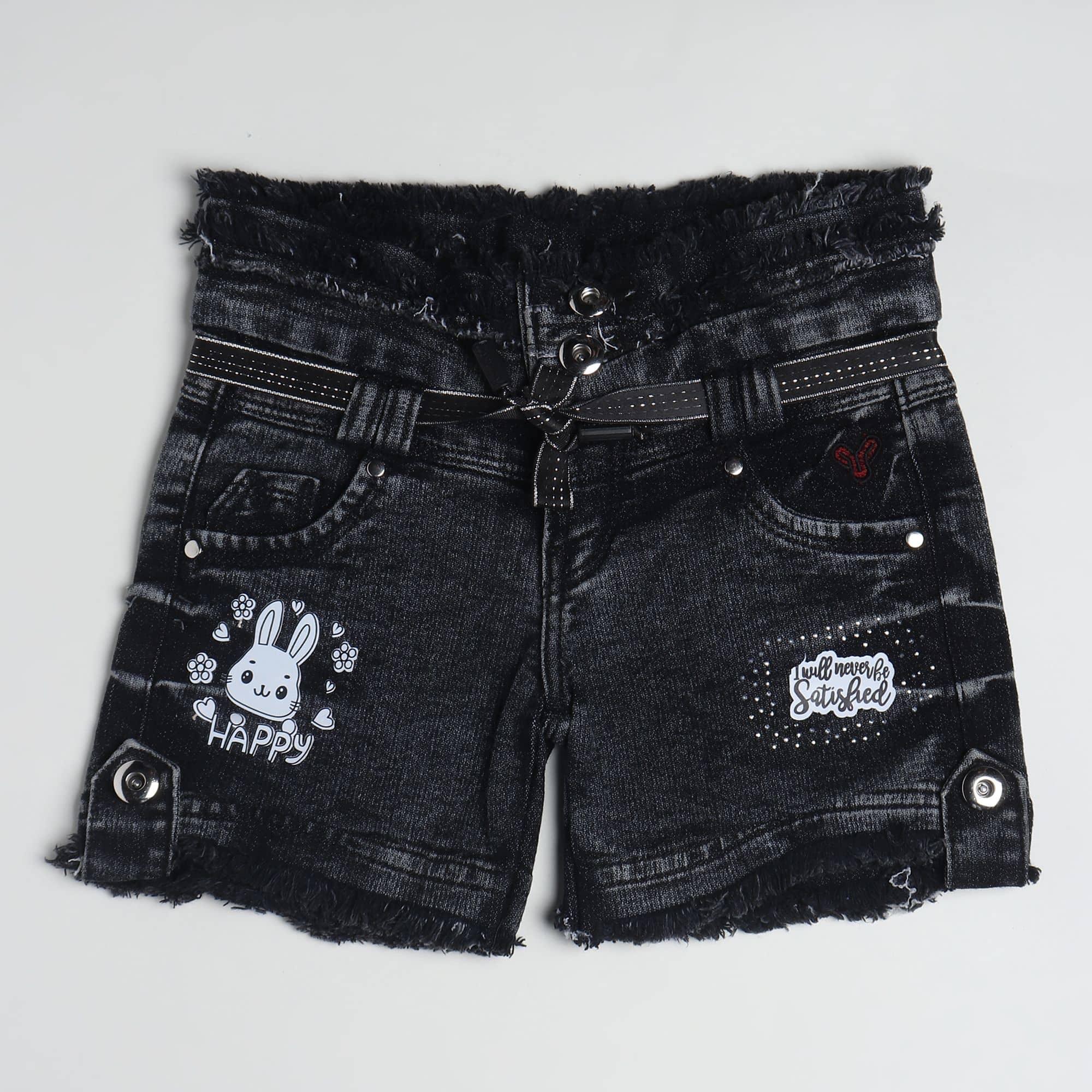 Arshia Fashions Pack of 1 Girls Denim Hot Pants ( Black ) - Shorts | Buy online on ZillyBuy