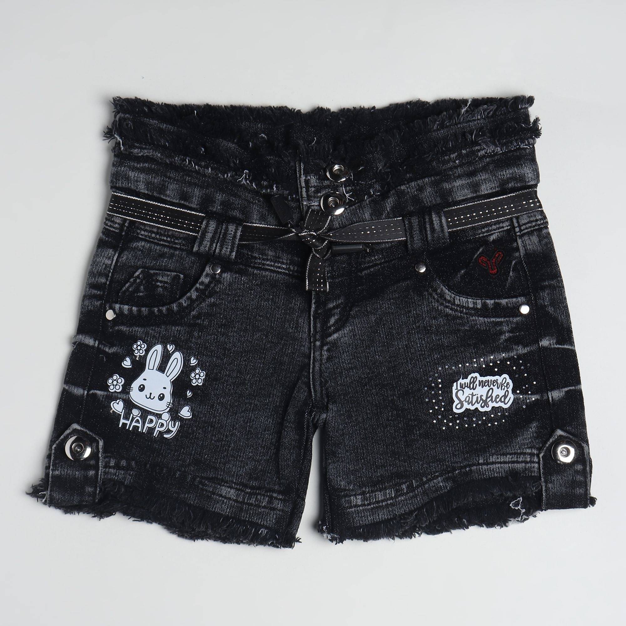     			Arshia Fashions Pack of 1 Girls Denim Hot Pants ( Black )