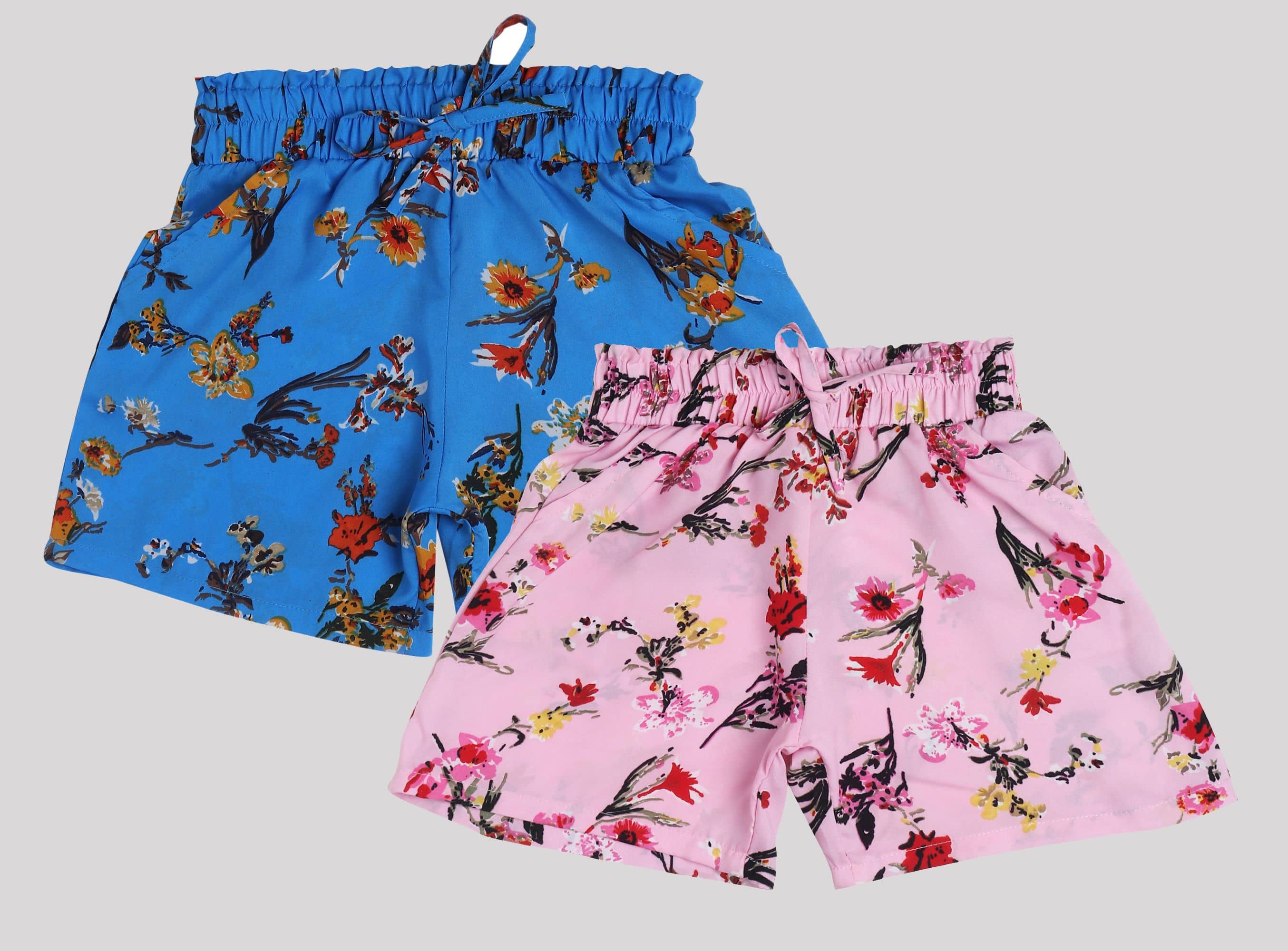 Arshia Fashions Pack of 2 Girls Crepe Bermudas ( Multicolor ) - Shorts | Buy online on ZillyBuy
