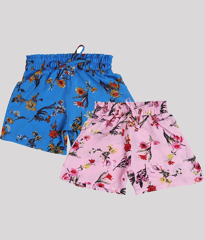 Arshia Fashions Pack of 2 Girls Crepe Bermudas ( Multicolor ) - Shorts | Buy online on ZillyBuy