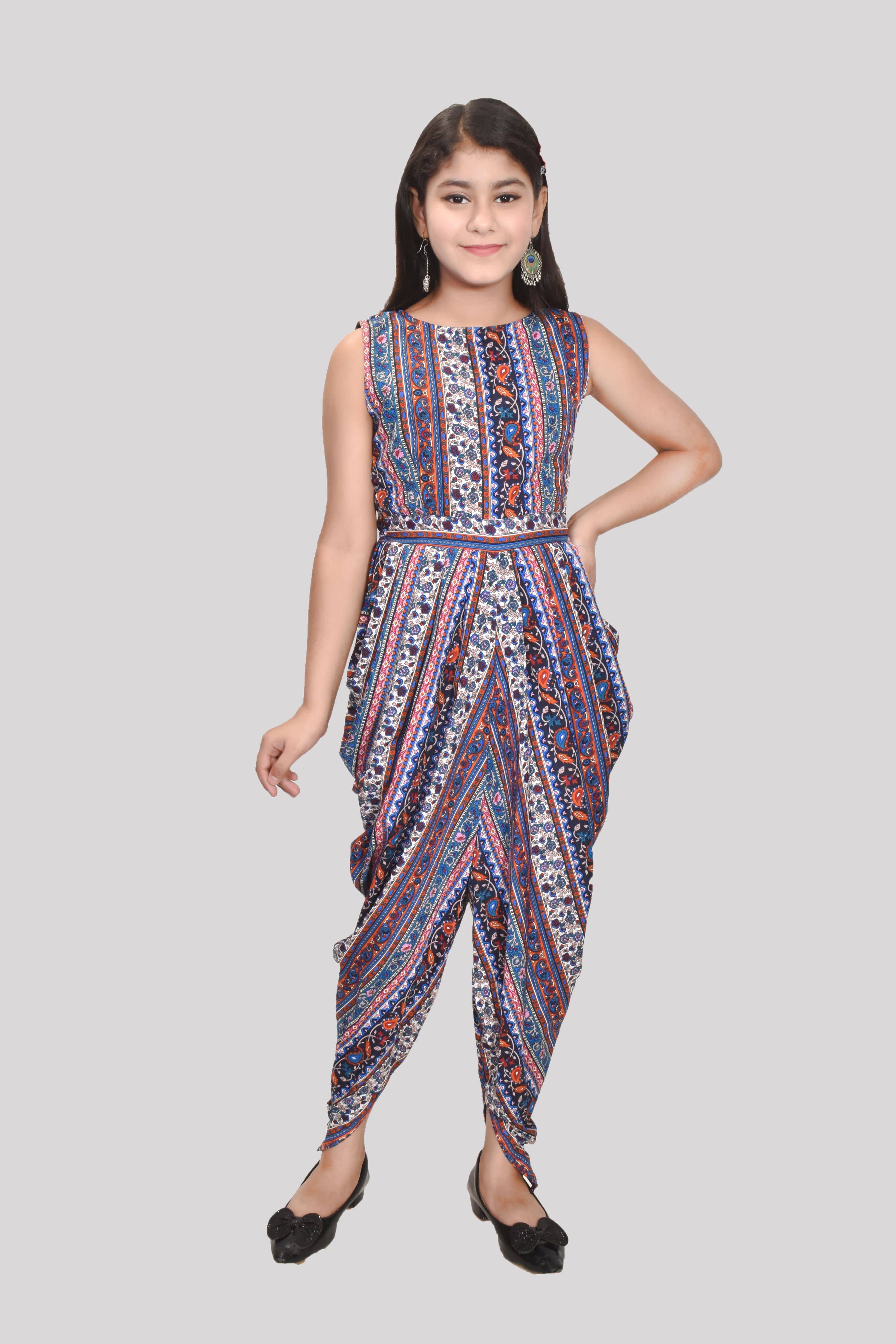 Arshia Fashions Girls Crepe Jumpsuit ( Pack of 1 , Multicolor )