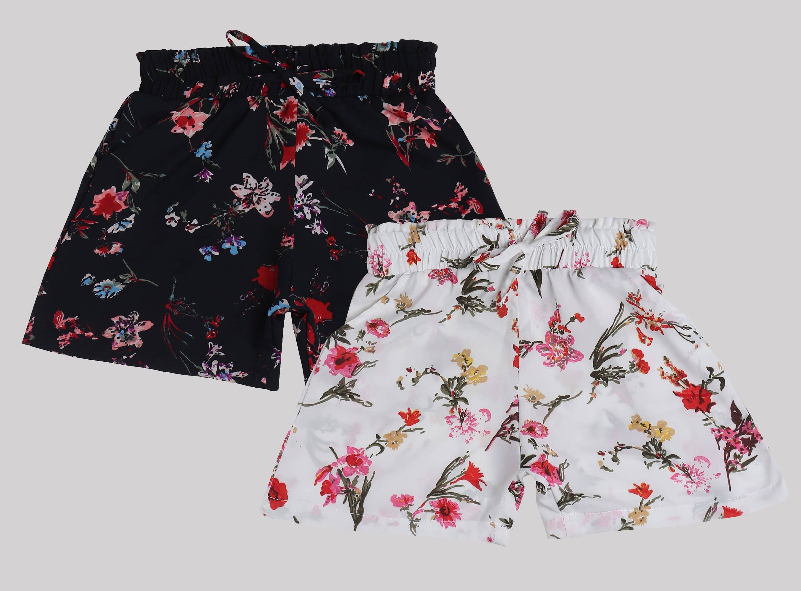 Arshia Fashions Pack of 2 Girls Crepe Bermudas ( Multicolor ) - Shorts | Buy online on ZillyBuy