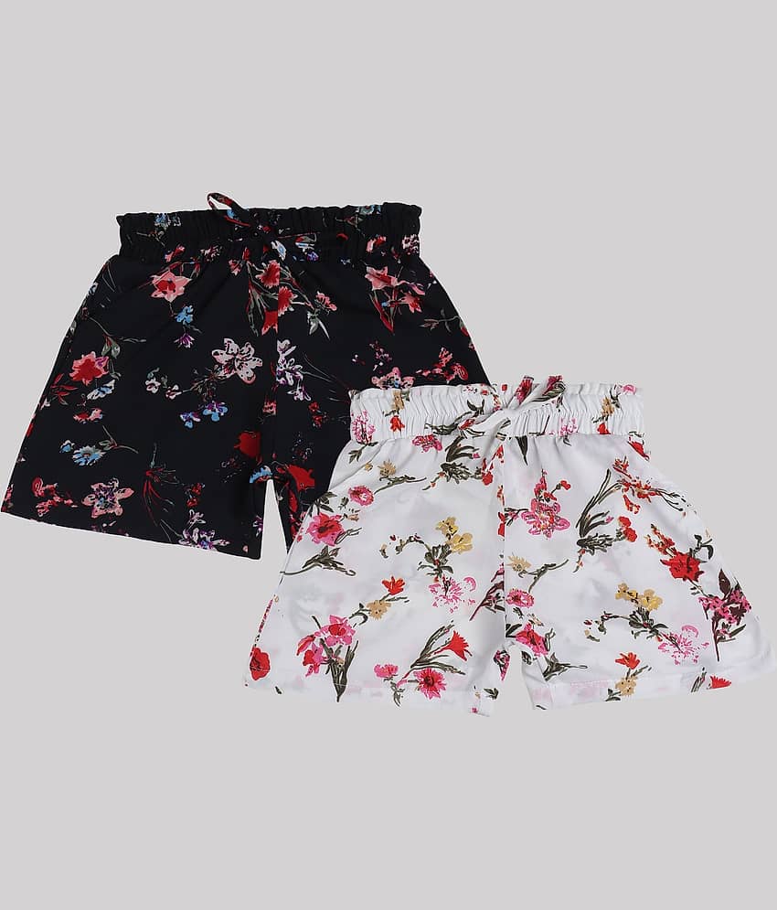 Arshia Fashions Pack of 2 Girls Crepe Bermudas ( Multicolor ) - Shorts | Buy online on ZillyBuy