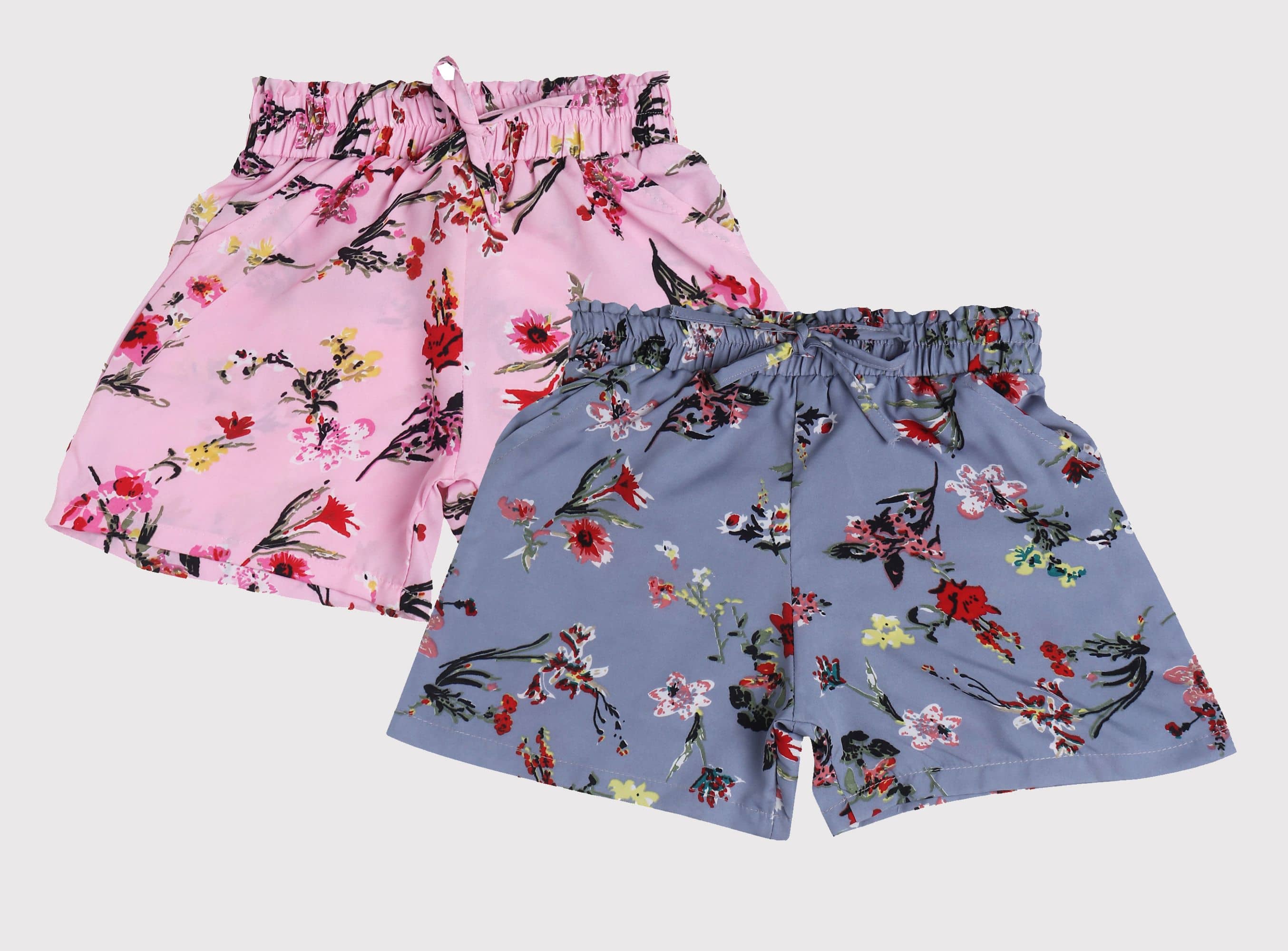 Arshia Fashions Pack of 2 Girls Crepe Bermudas ( Multicolor ) - Shorts | Buy online on ZillyBuy