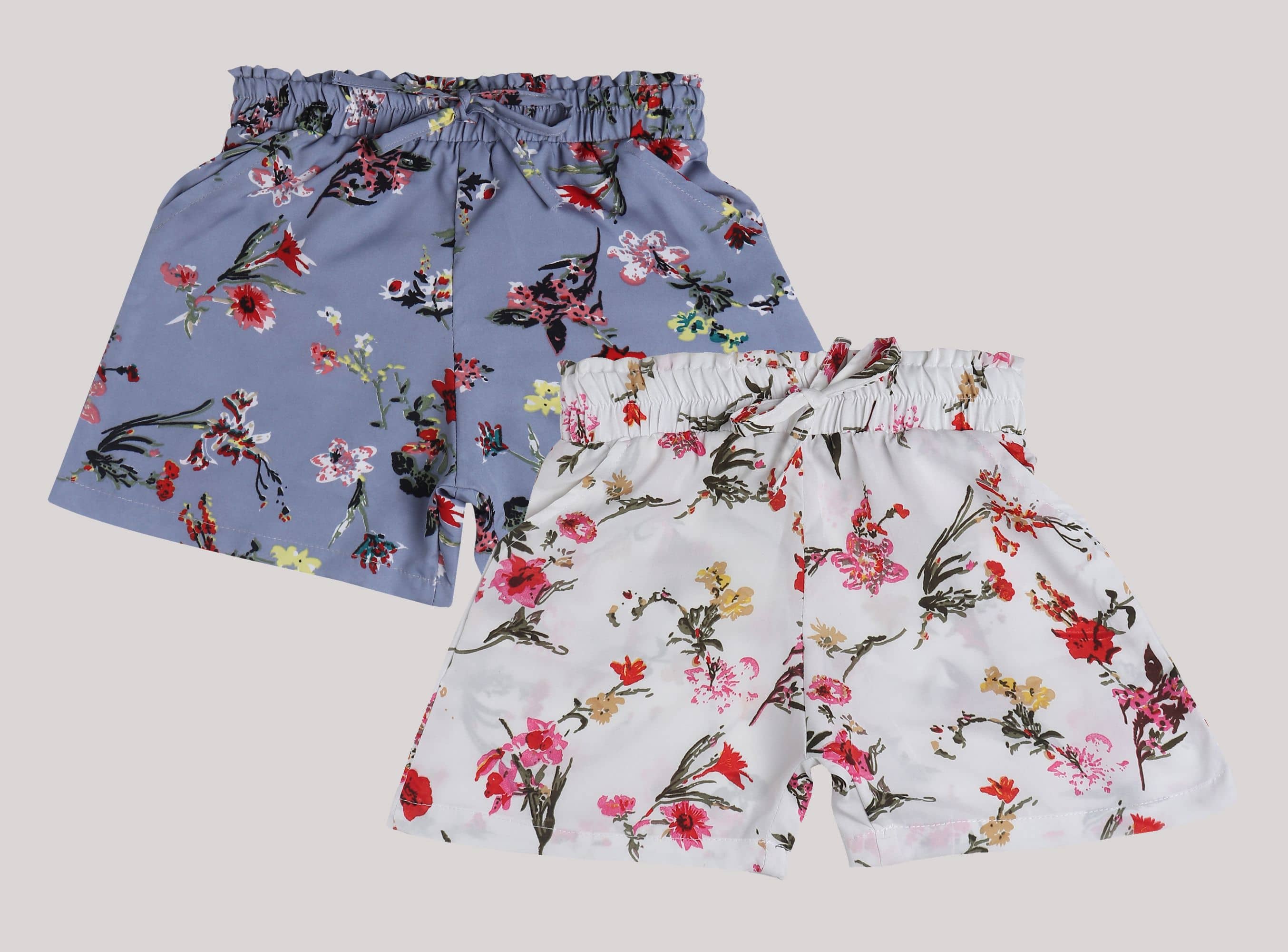 Arshia Fashions Pack of 2 Girls Crepe Bermudas ( Multicolor ) - Shorts | Buy online on ZillyBuy