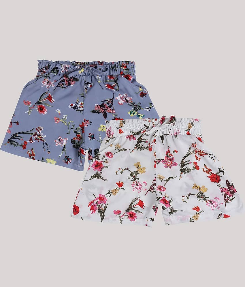 Arshia Fashions Pack of 2 Girls Crepe Bermudas ( Multicolor ) - Shorts | Buy online on ZillyBuy