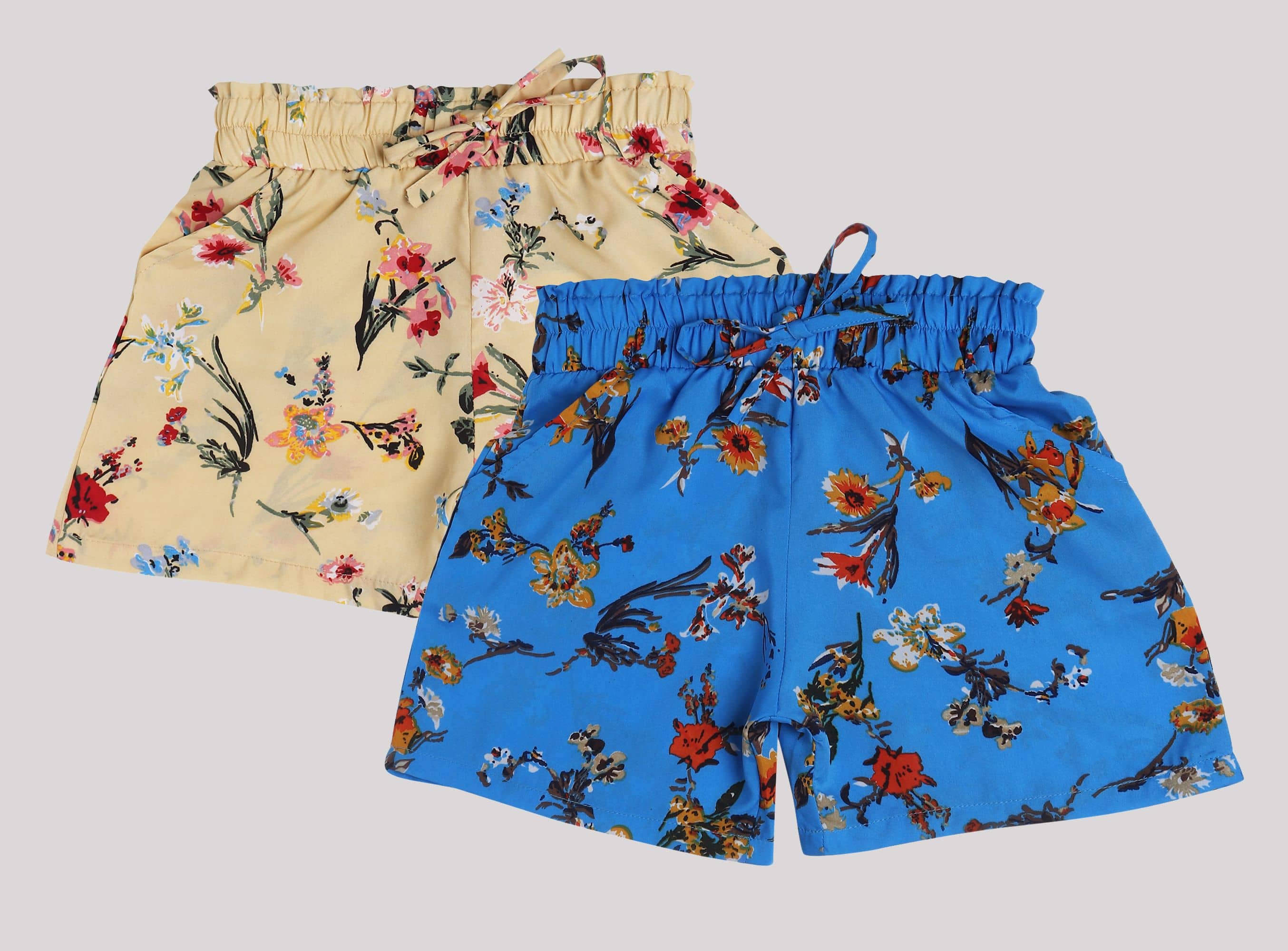 Arshia Fashions Pack of 2 Girls Crepe Bermudas ( Multicolor ) - Shorts | Buy online on ZillyBuy