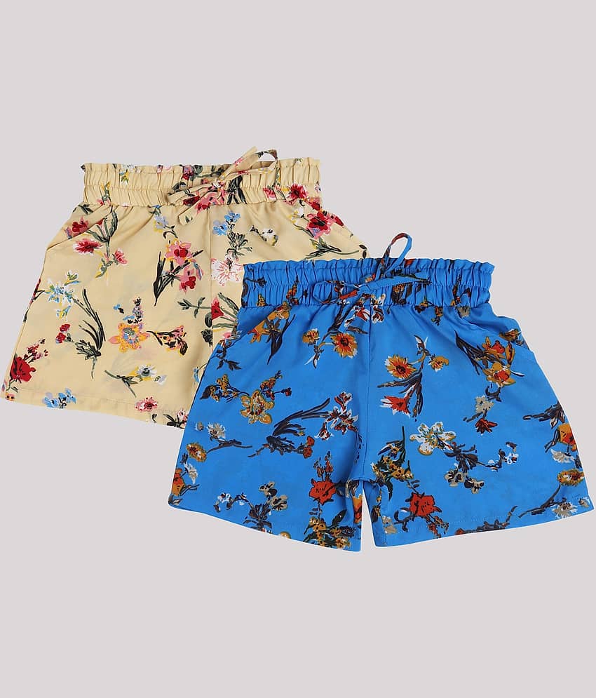Arshia Fashions Pack of 2 Girls Crepe Bermudas ( Multicolor ) - Shorts | Buy online on ZillyBuy