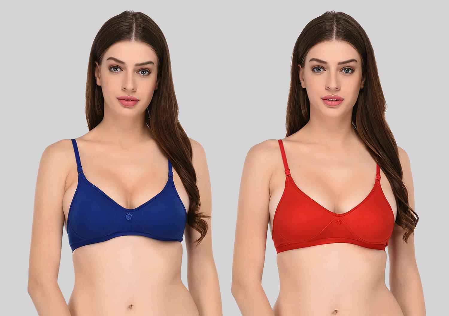     			Elina Pack of 2 Cotton Lightly Padded Women's Plunge Bra ( Multicolor )