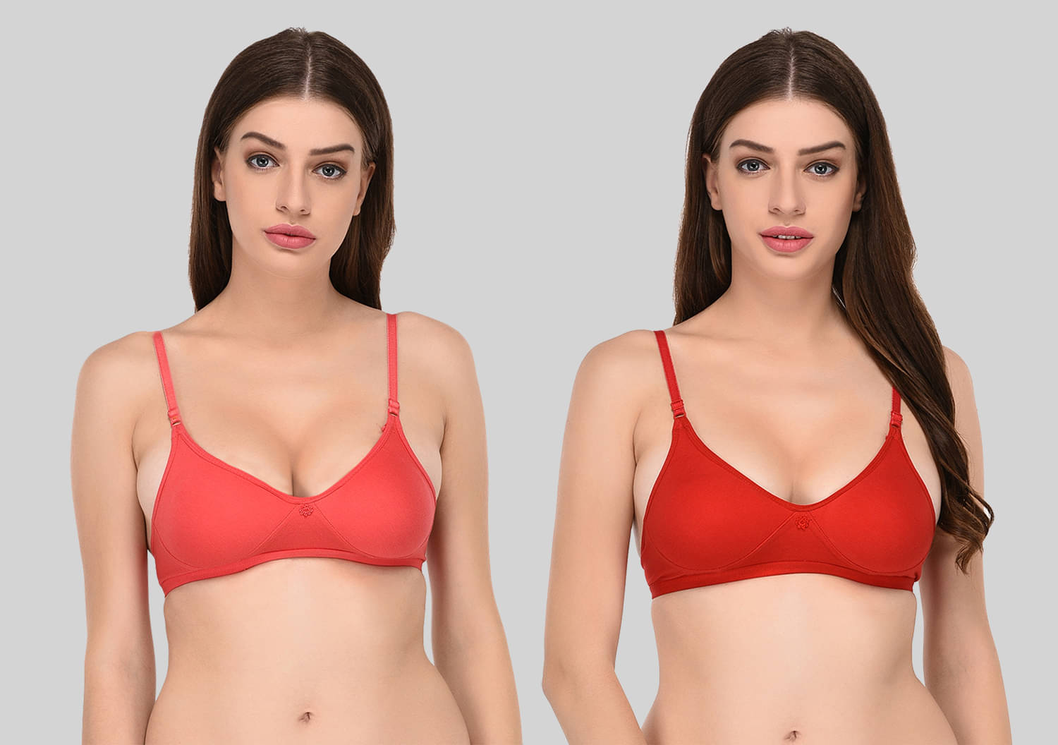 Elina Pack of 2 Cotton Lightly Padded Women's Plunge Bra ( Multicolor )     			Elina Pack of 2 Cotton Lightly Padded Women's Plunge Bra ( Multicolor )