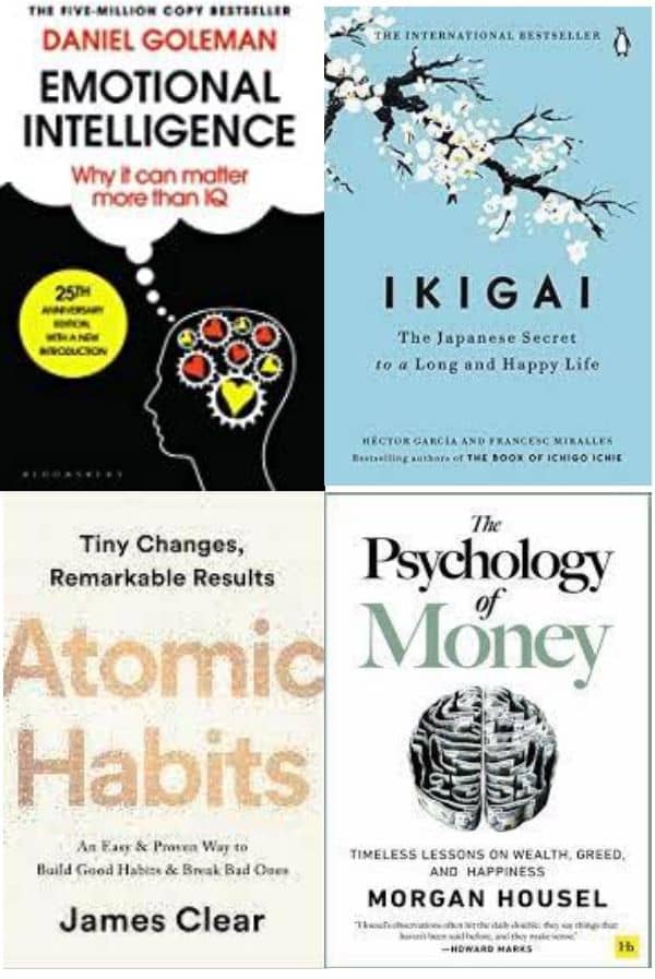 Emotional Intelligence + Atomic Habits + Ikigai + The Psychology of Money - Stationery | Buy online on ZillyBuy