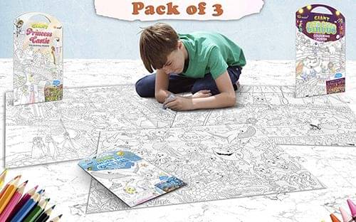 GIANT PRINCESS CASTLE COLOURING POSTER, GIANT CIRCUS COLOURING POSTER and GIANT UNDER THE OCEAN COLOURING POSTER | Set of 3 Posters I Happy Coloring Combo     			GIANT PRINCESS CASTLE COLOURING POSTER, GIANT CIRCUS COLOURING POSTER and GIANT UNDER THE OCEAN COLOURING POSTER | Set of 3 Posters I Happy Coloring Combo