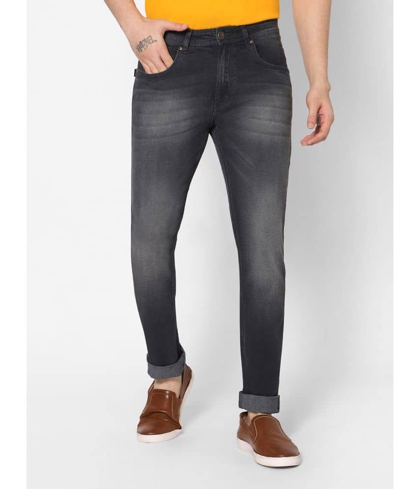 HJ HASASI Slim Fit Cuffed Hem Men's Jeans - Grey ( Pack of 1 ) - Jeans | Buy online on ZillyBuy