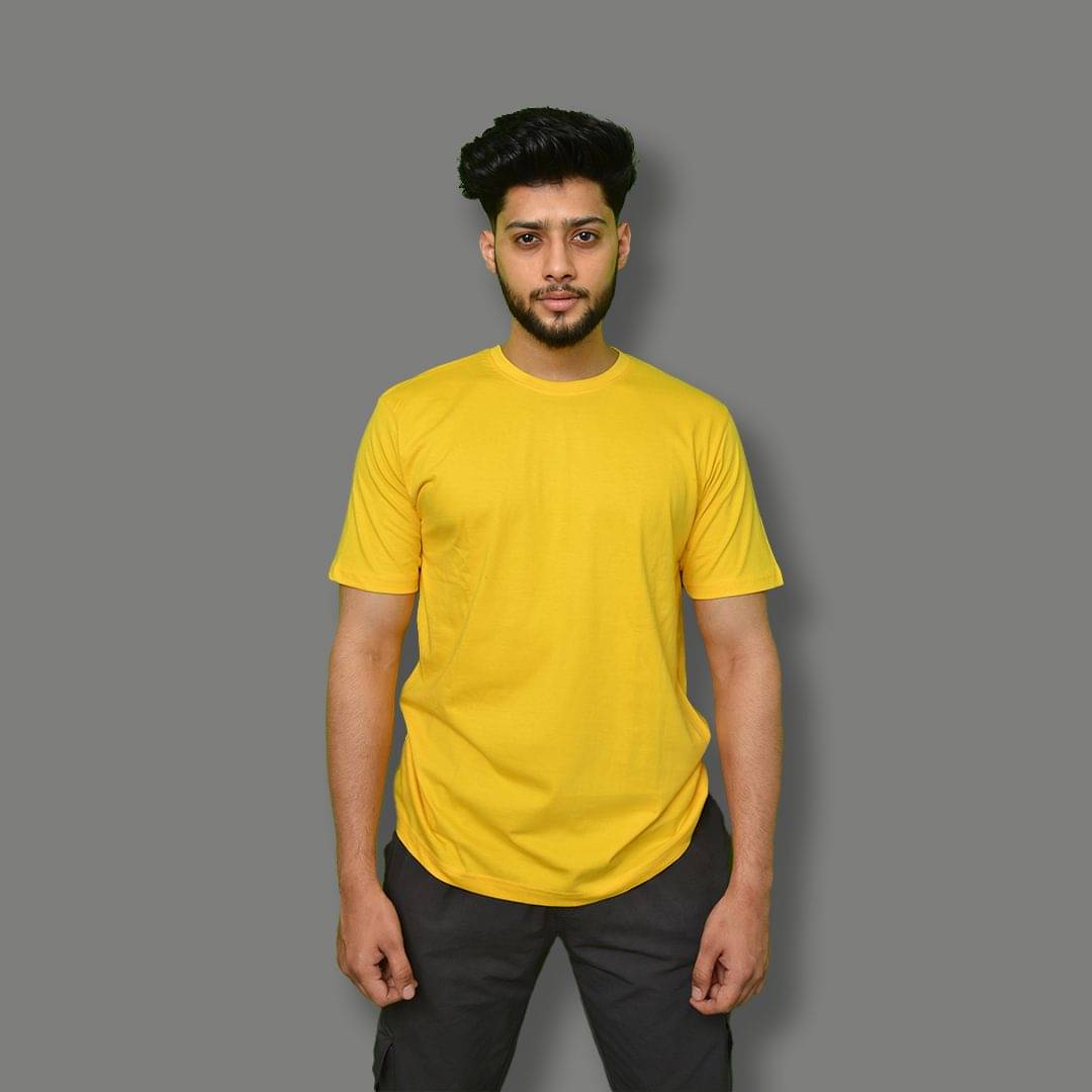     			Knite Wolf Pack of 1 Cotton Regular Fit Men's T-Shirt ( Yellow )