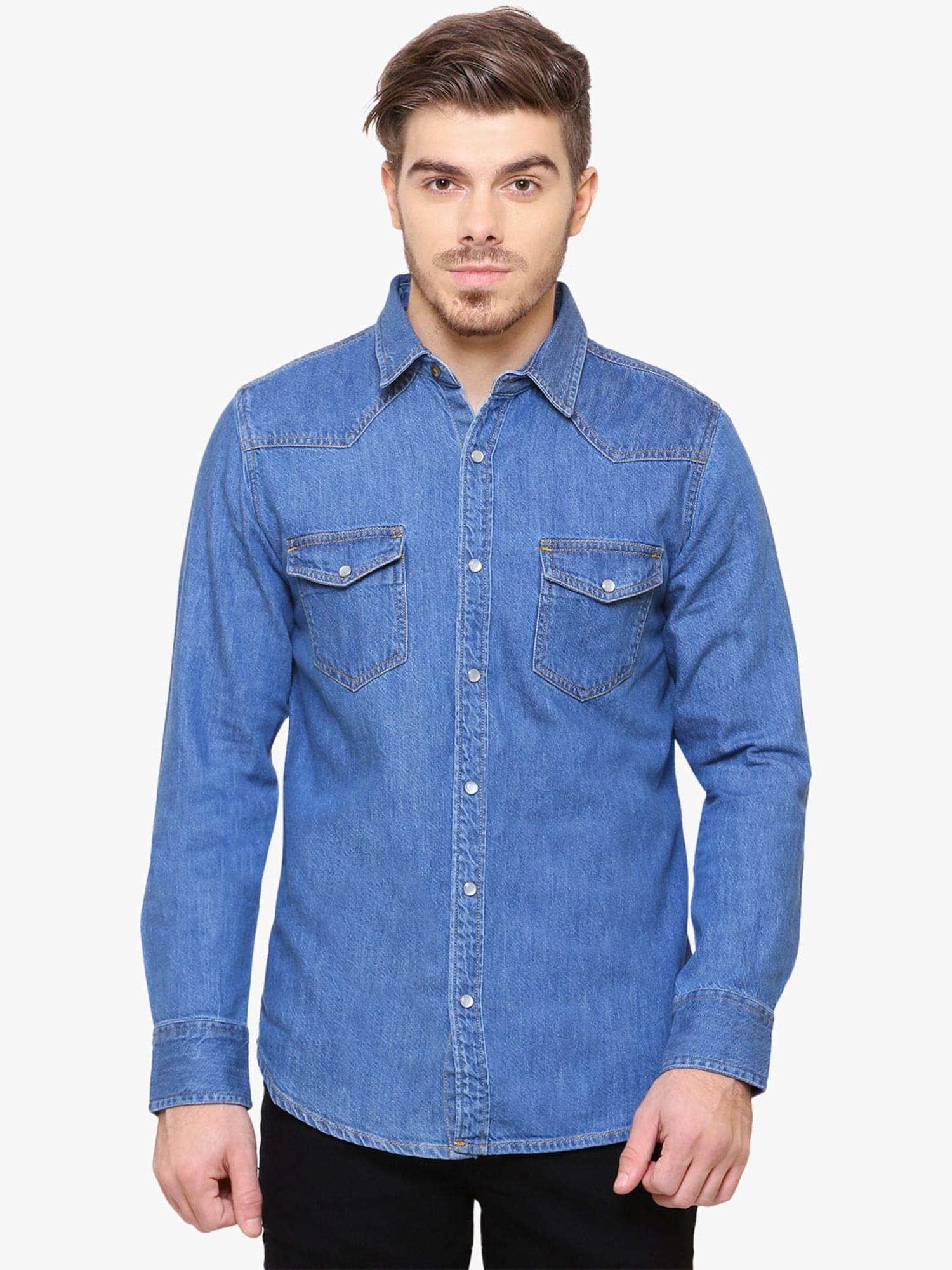     			Kuons Avenue - Blue Denim Slim Fit Men's Casual Shirt ( Pack of 1 )
