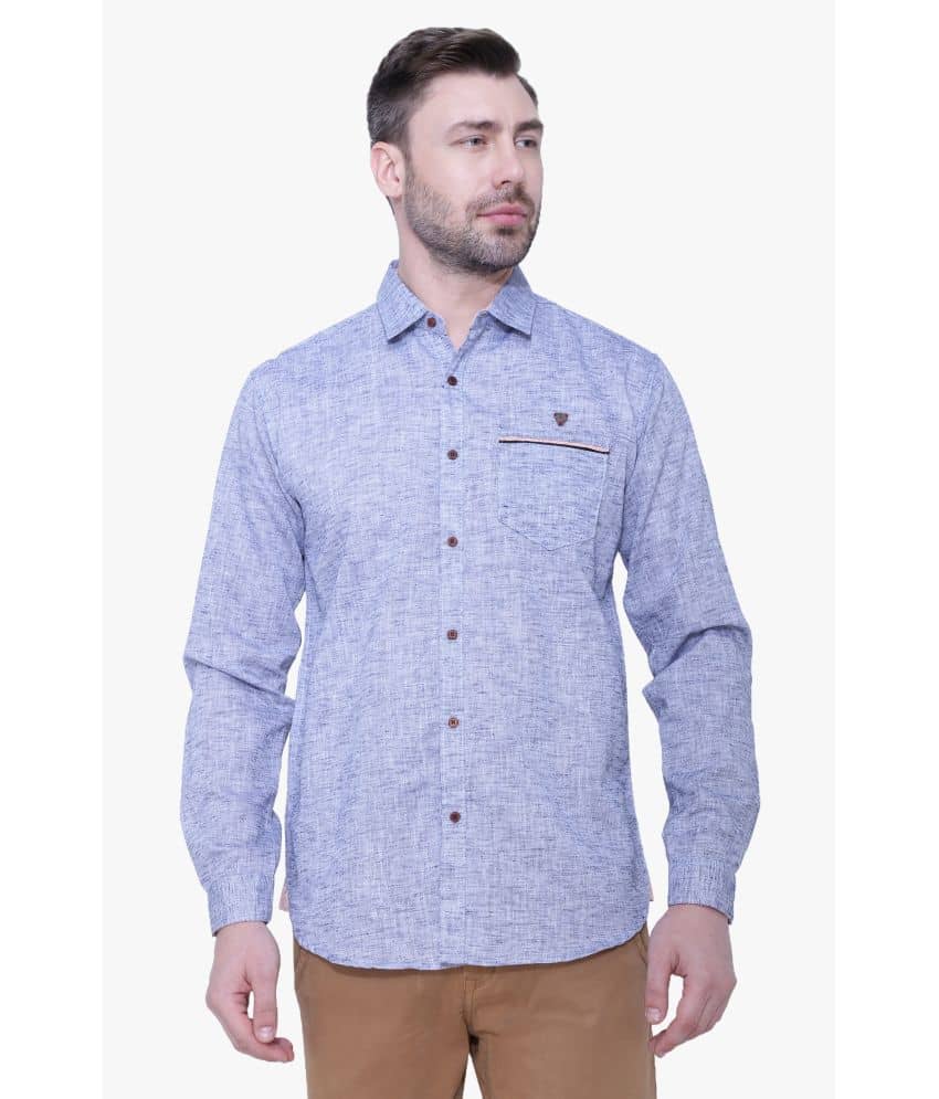 Kuons Avenue - Blue Linen Slim Fit Men's Casual Shirt ( Pack of 1 )