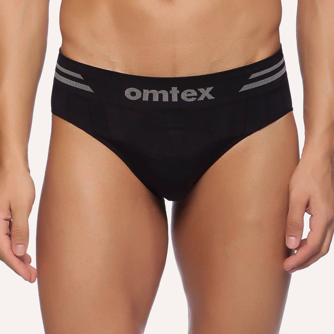 Omtex Pack of 1 Nylon Briefs For Men's ( Black )