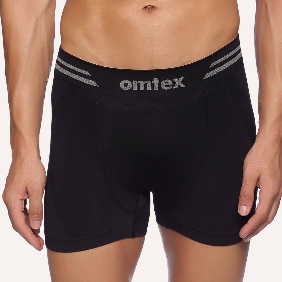 Omtex Pack of 1 Nylon Trunks For Men's ( Black )