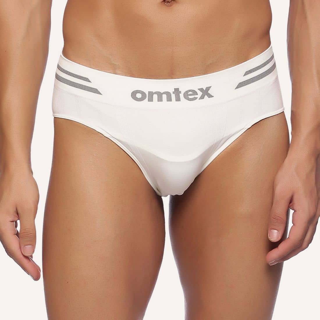 Omtex Pack of 1 Nylon Briefs For Men's ( White )