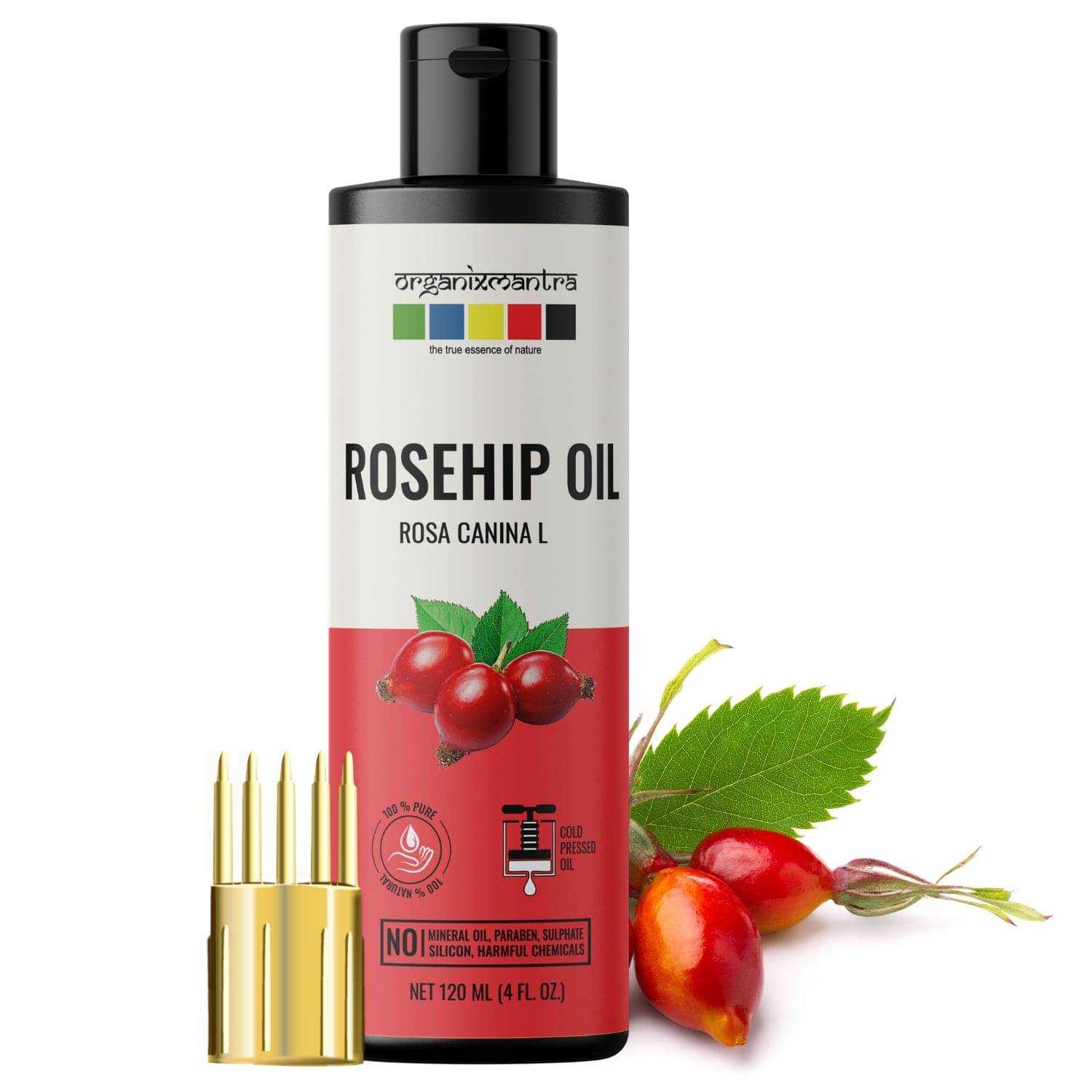     			Organix Mantra Rosehip Seed Oil, 100% Pure, Natural & Cold Pressed Organic Oil, 120ML