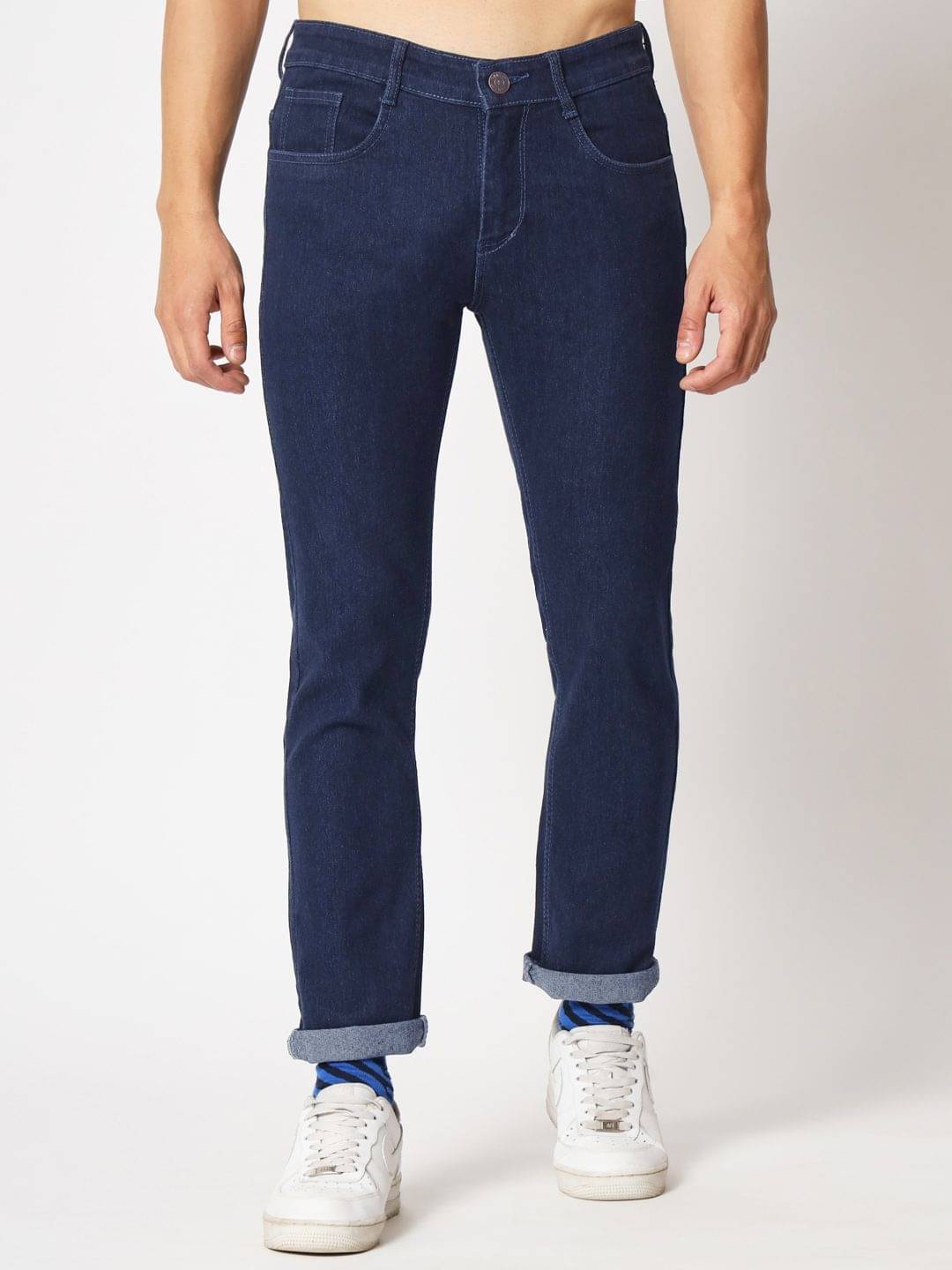 RAGZO - Dark Blue Denim Slim Fit Men's Jeans ( Pack of 1 ) RAGZO - Dark Blue Denim Slim Fit Men's Jeans ( Pack of 1 )