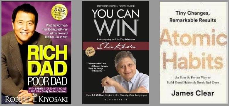    			Rich Dad Poor Dad + You Can Win + Atomic Habits