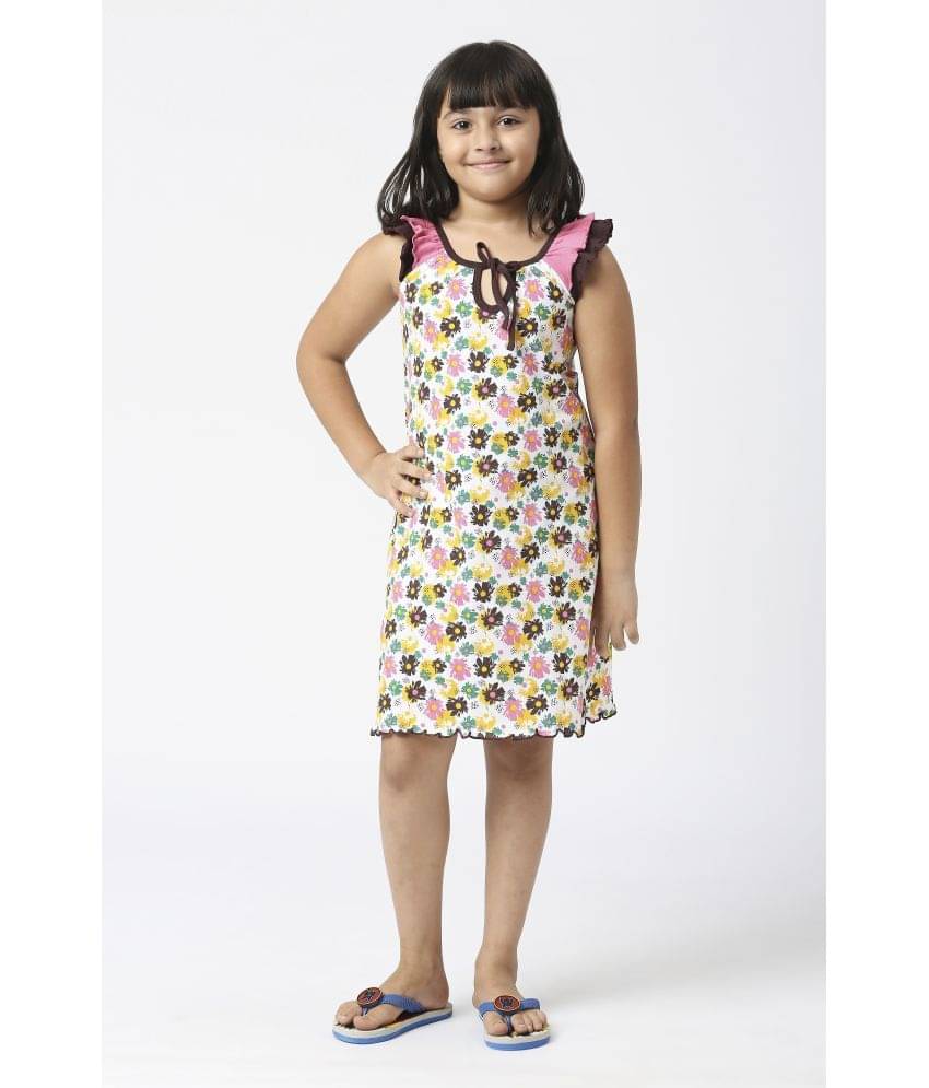     			Sini Mini Cotton Frock For Girls ( Pack of 1 , Brown )