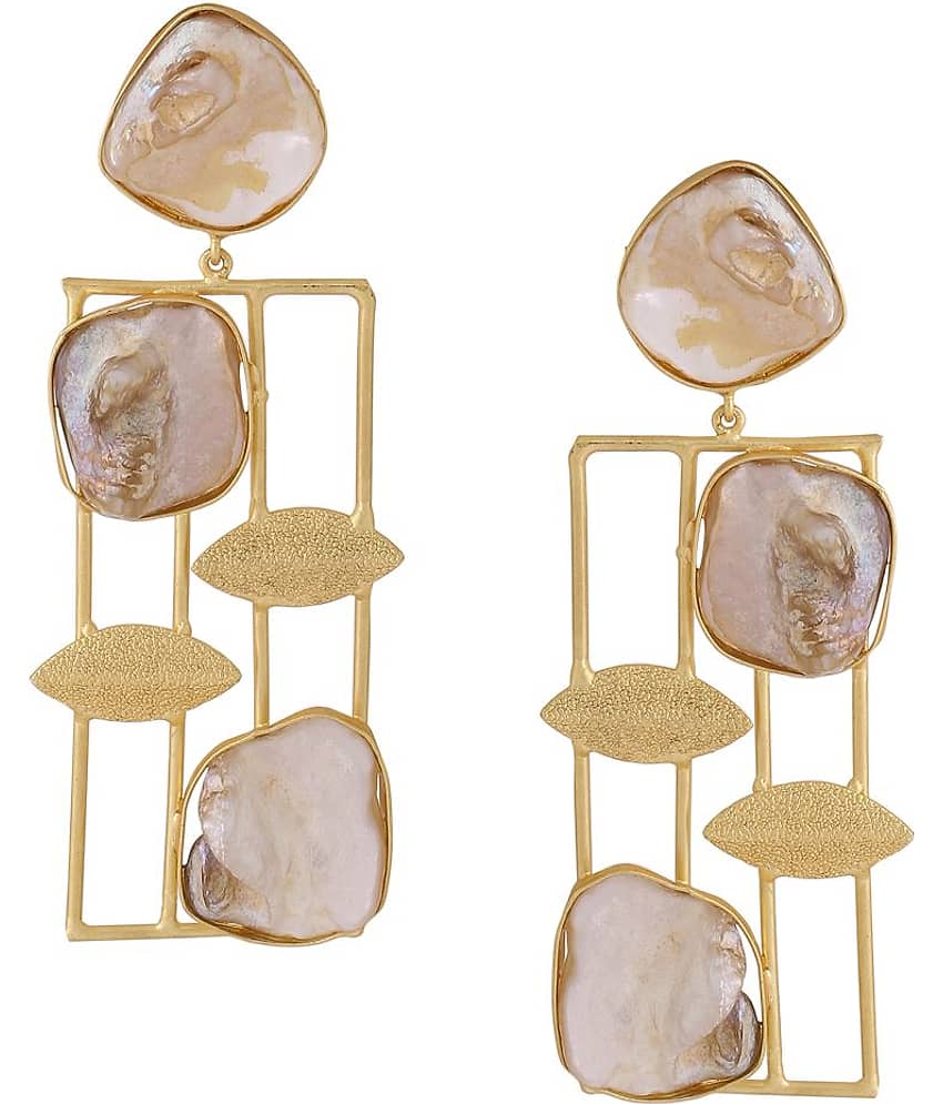 VIRAASI Golden Danglers Earrings ( Pack of 1 ) - Earrings | Buy online on ZillyBuy