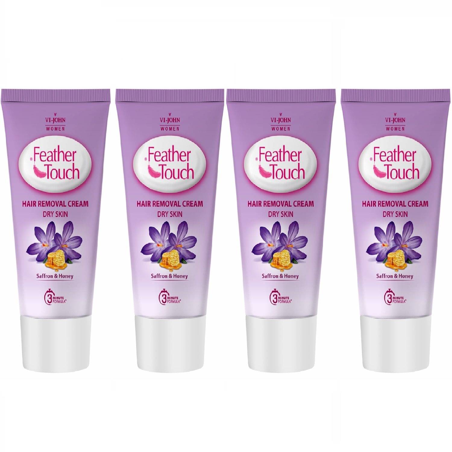     			VI-JOHN Feather Touch Honey & Saffron Hair Removal Cream for Dry Skin 40g Each (160g) - Pack of 4