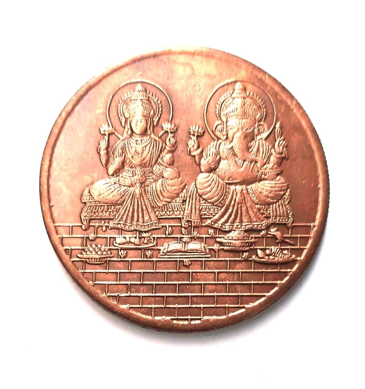 godhood - Luxmi & Ganesh Copper Weight 50 Gram 1 Numismatic Coins godhood - Luxmi & Ganesh Copper Weight 50 Gram 1 Numismatic Coins