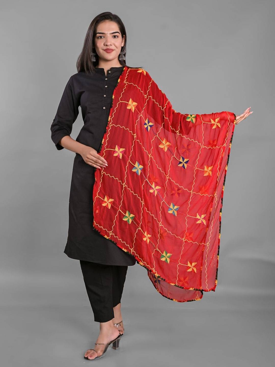     			Apratim - Red Chiffon Women's Dupatta - ( Pack of 1 )