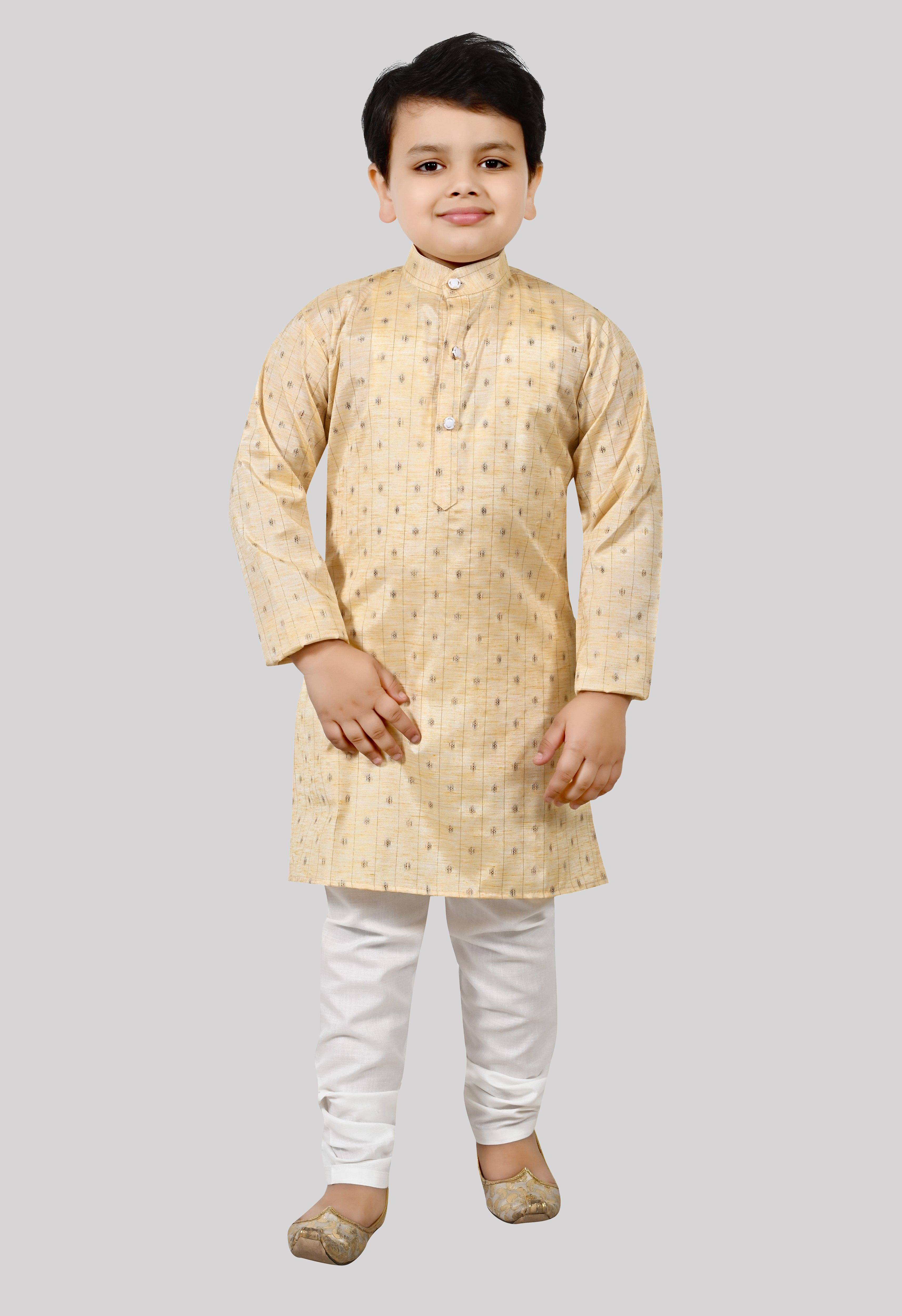     			Arshia Fashions Boys Cotton Blend Yellow Kurta Pant Set ( Pack of 1 )