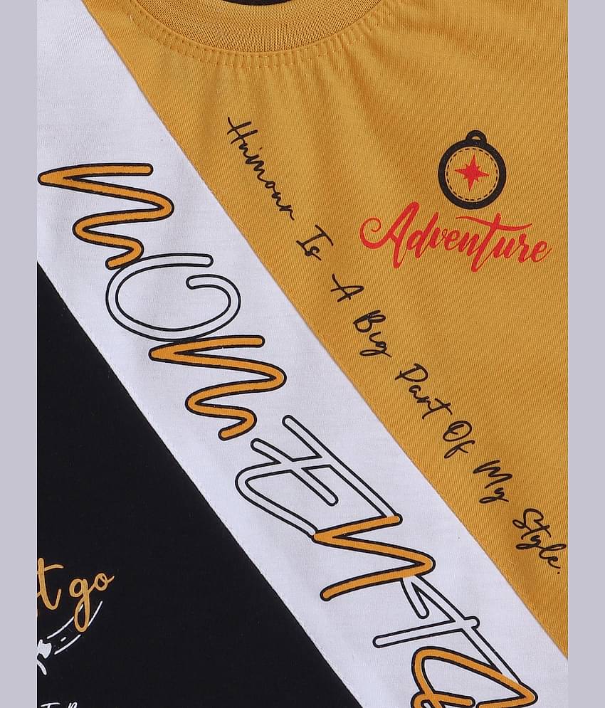 Fourfolds Pack of 1 Baby Boys Cotton Blend T-Shirt & Shorts ( Mustard )