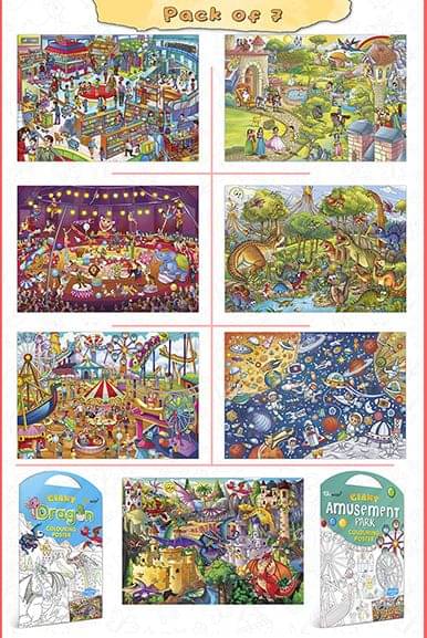 GIANT AT THE MALL COLOURING , GIANT PRINCESS CASTLE COLOURING , GIANT CIRCUS COLOURING , GIANT DINOSAUR COLOURING , GIANT AMUSEMENT PARK COLOURING , GIANT SPACE COLOURING and GIANT DRAGON COLOURING | Set of 7 s I Must try activity for Kids GIANT AT THE MALL COLOURING , GIANT PRINCESS CASTLE COLOURING , GIANT CIRCUS COLOURING , GIANT DINOSAUR COLOURING , GIANT AMUSEMENT PARK COLOURING , GIANT SPACE COLOURING and GIANT DRAGON COLOURING | Set of 7 s I Must try activity for Kids