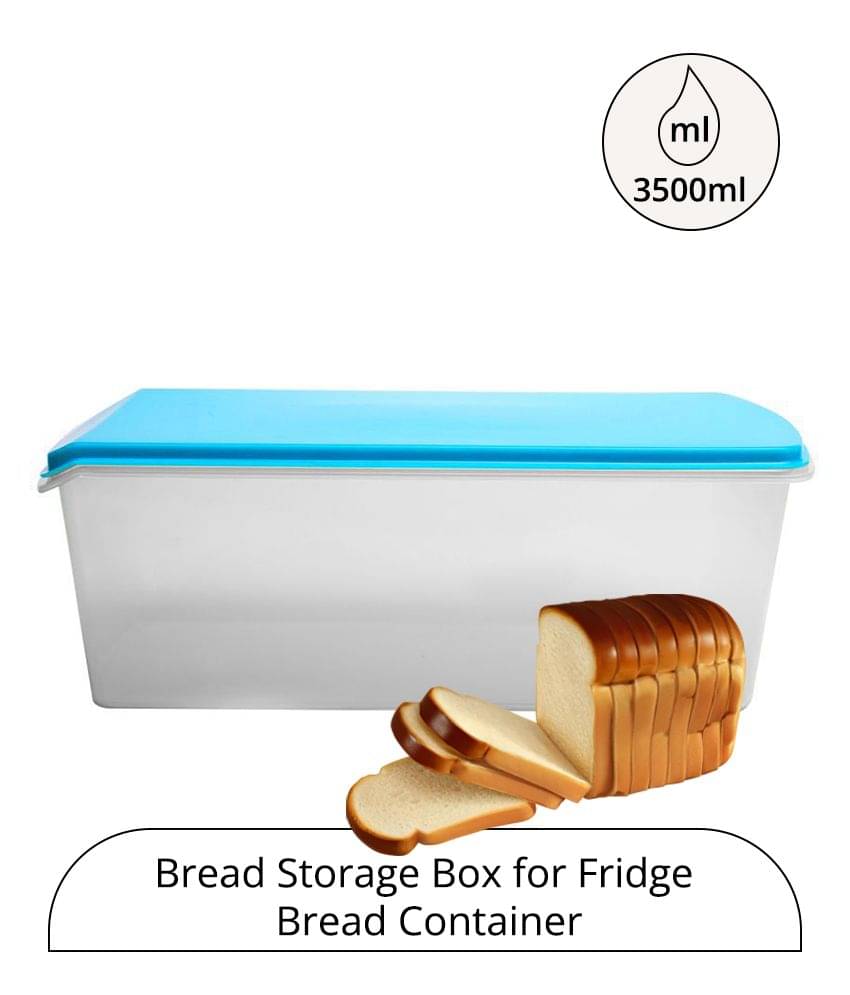Generic - Bread Box Container Plastic Blue Food Container ( Set of 1 ) Generic - Bread Box Container Plastic Blue Food Container ( Set of 1 )