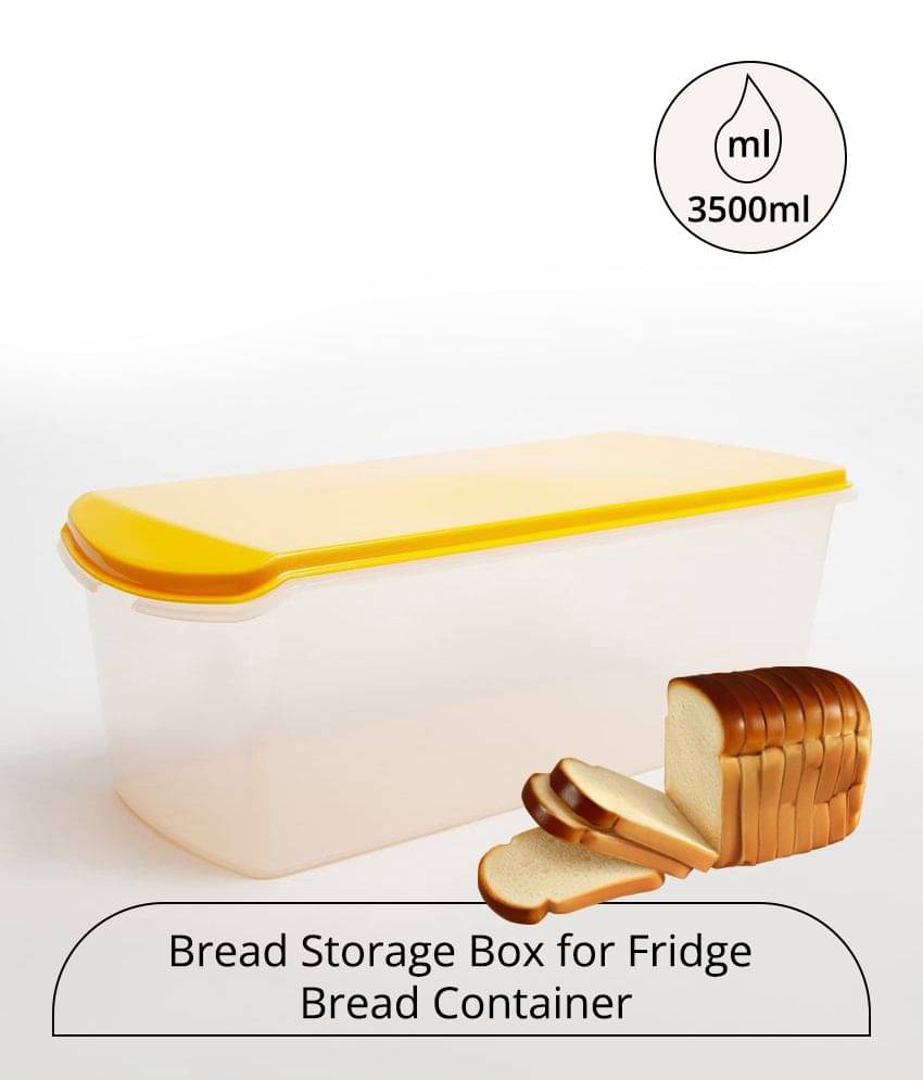     			Generic - Bread Box Container Plastic Yellow Food Container ( Set of 1 )