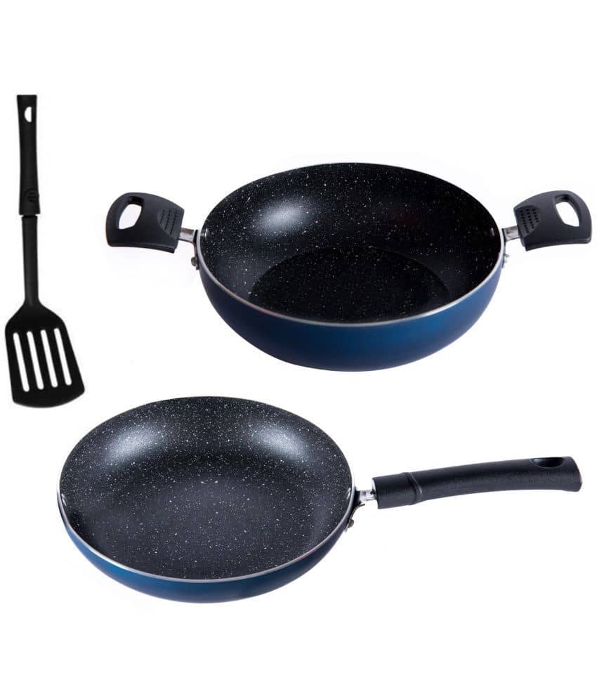 HomePro Non-Stick Set, Kadai 24.5 cm, Fry Pan 23 cm (Pack of 2) - Cookware | Buy online on ZillyBuy