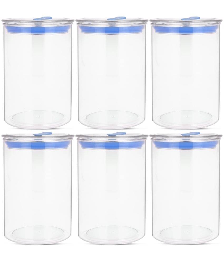     			HomePro -  Lock RoundContainer Plastic Blue Dal Container ( Set of 6 )