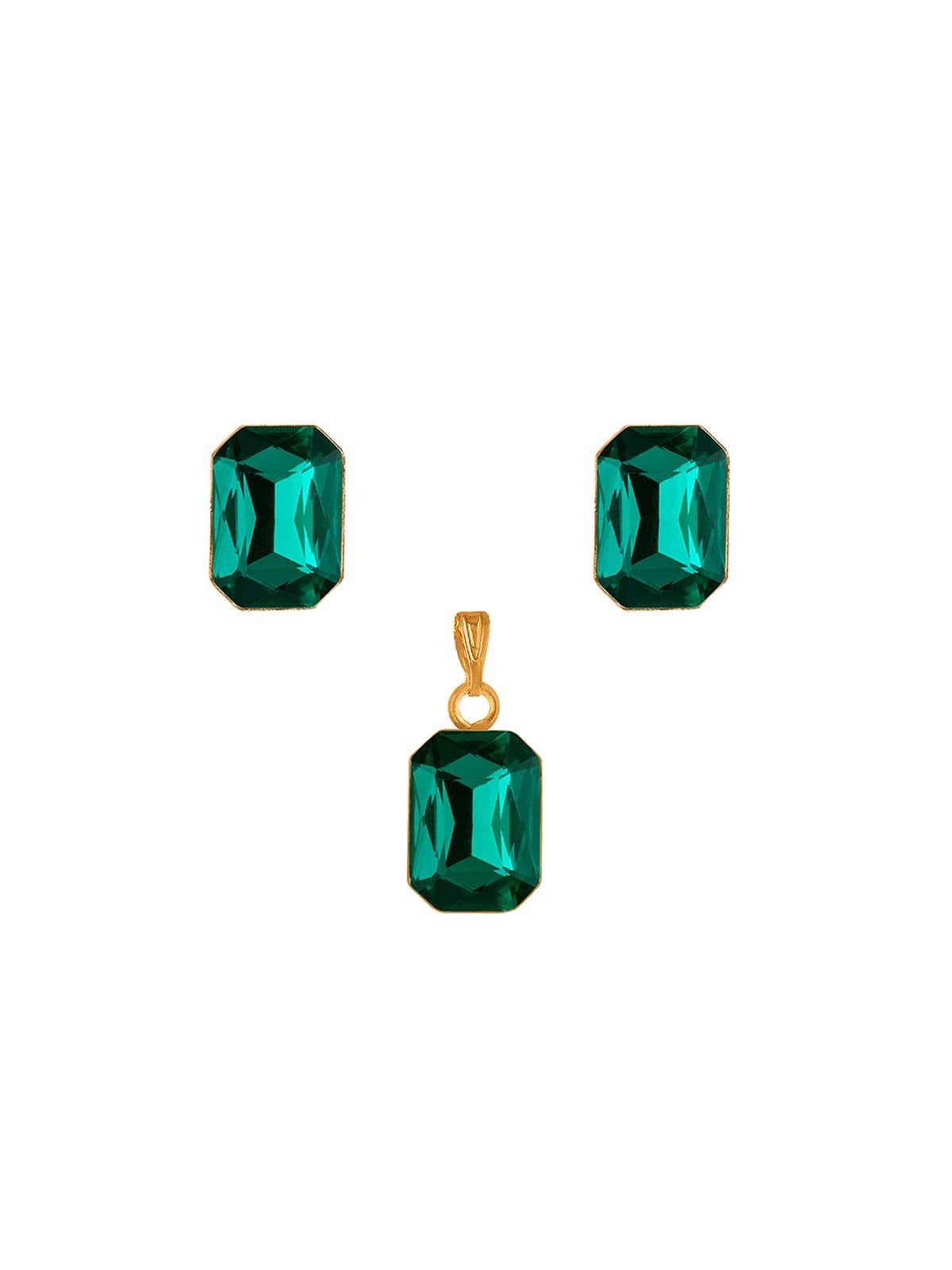 JFL - Jewellery For Less - Green Pendant set ( Pack of 1 )