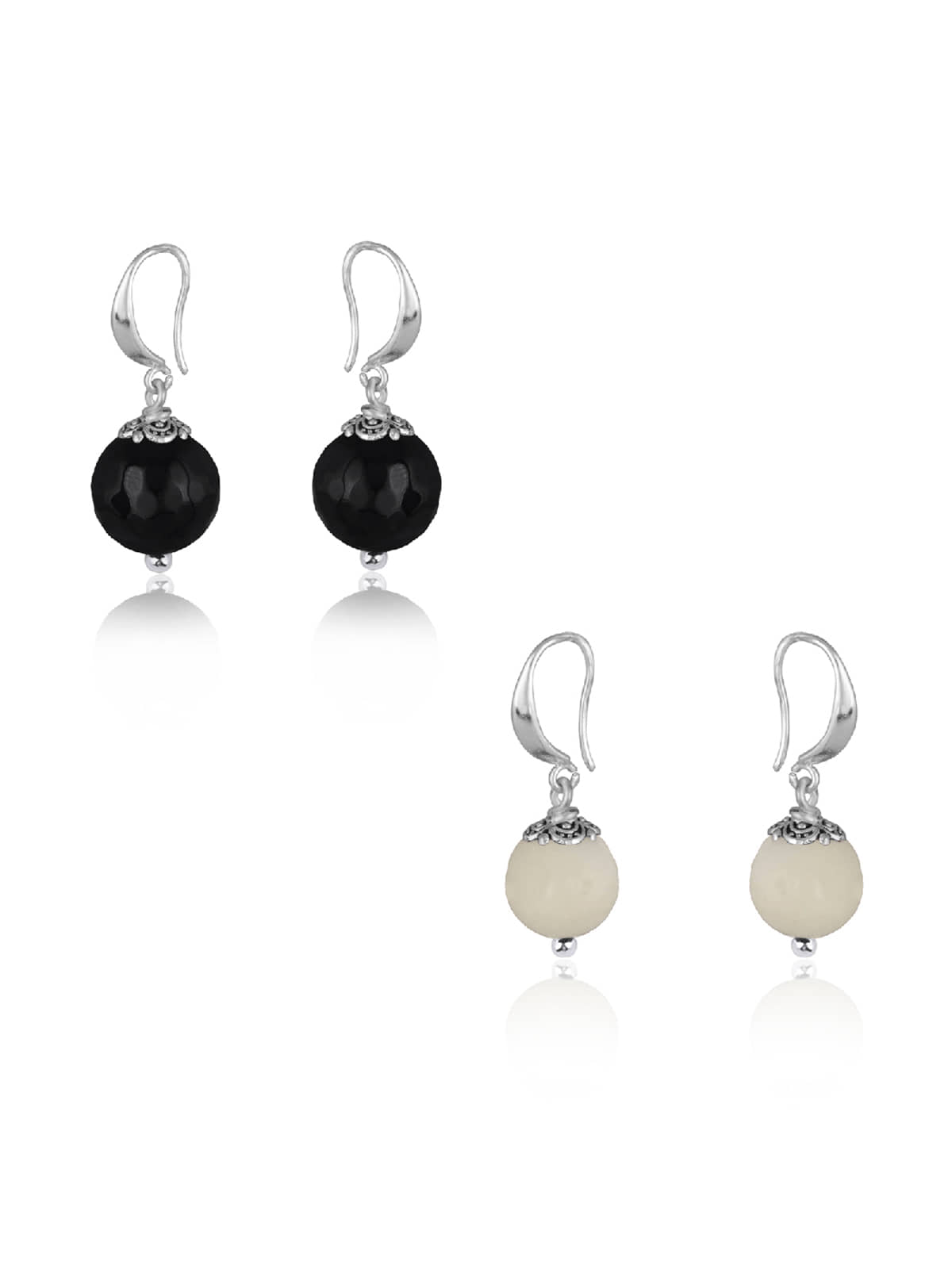 JFL - Jewellery For Less - White Danglers Earrings ( Pack of 2 ) - Earrings | Buy online on ZillyBuy